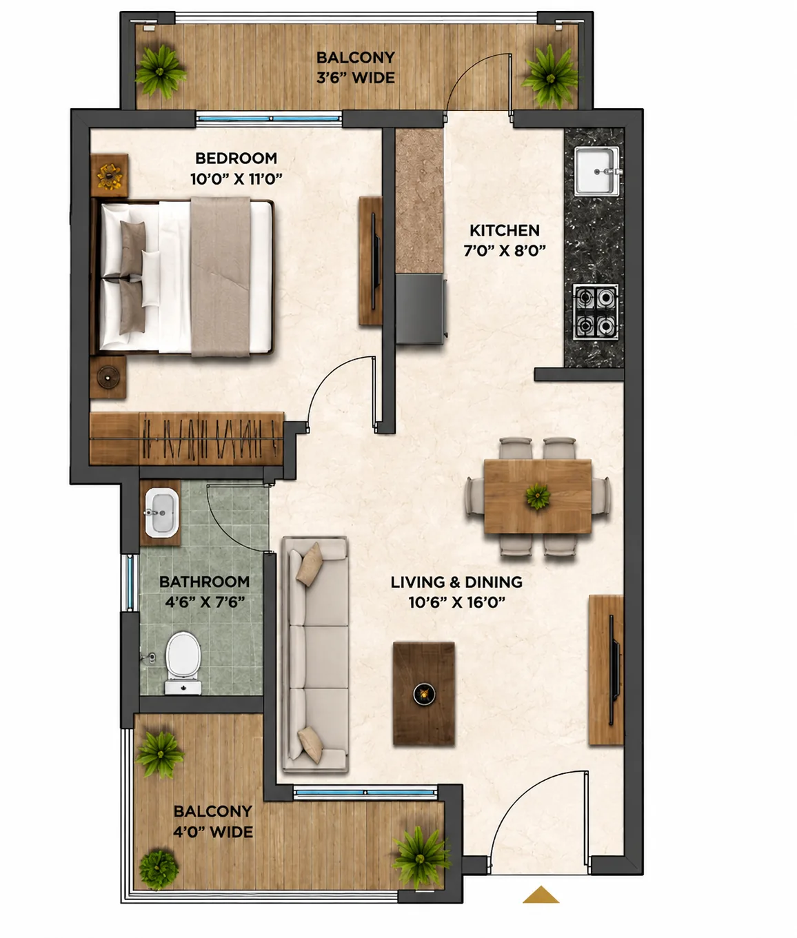 One bedroom plan